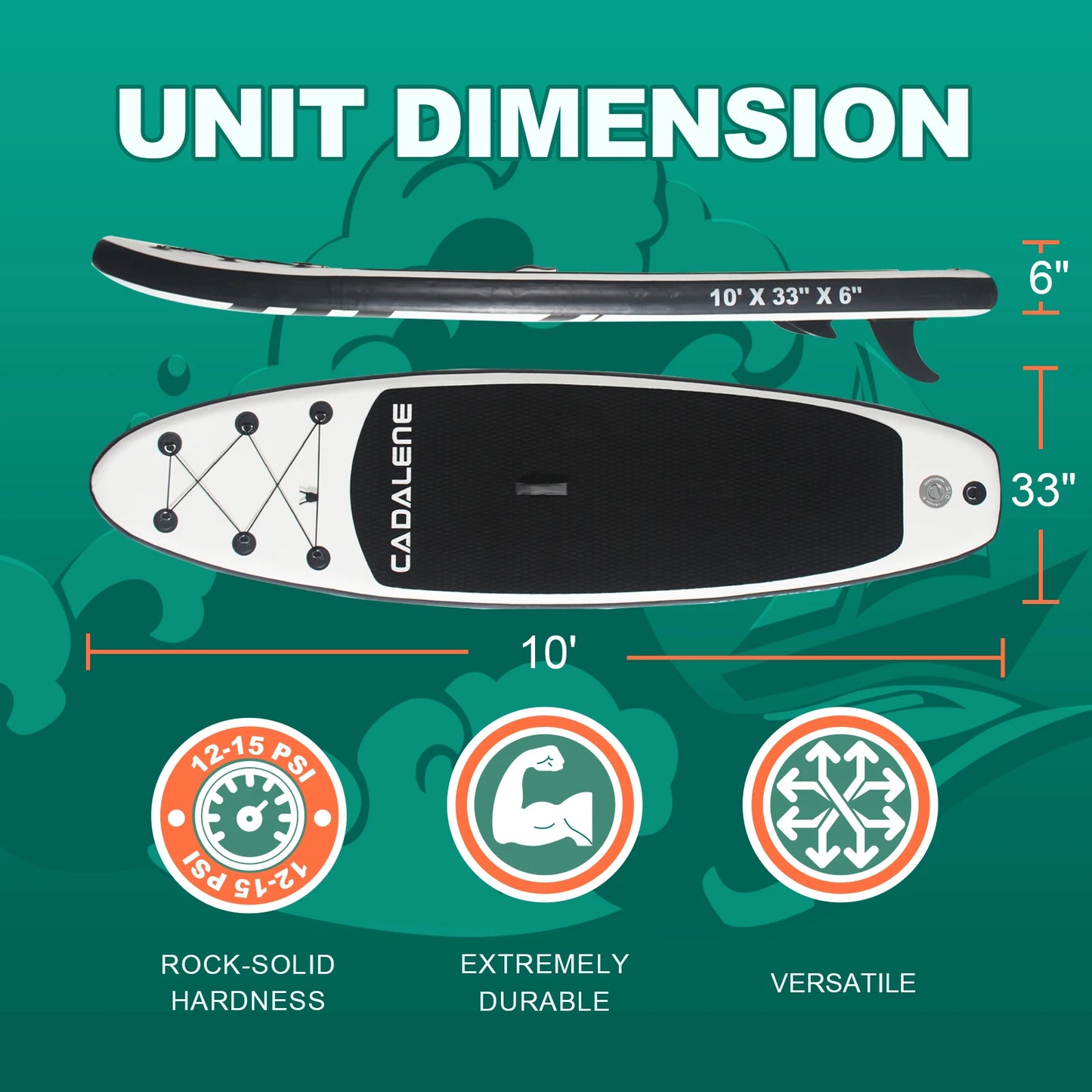 CADALENE PremiumGrade Inflatable Standup Paddle Board With Aluminum Paddle Gears