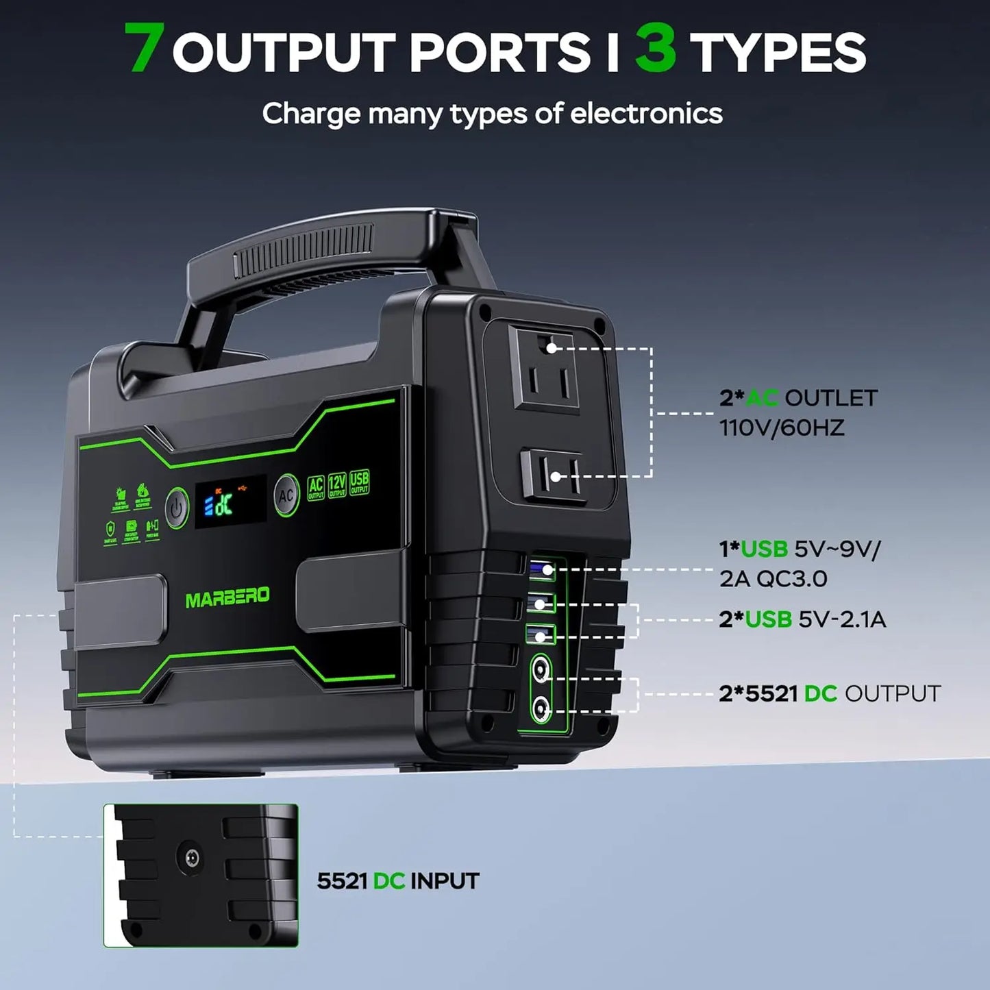 Portable 155Wh Solar Generator With 30W Panel And Two Outlets