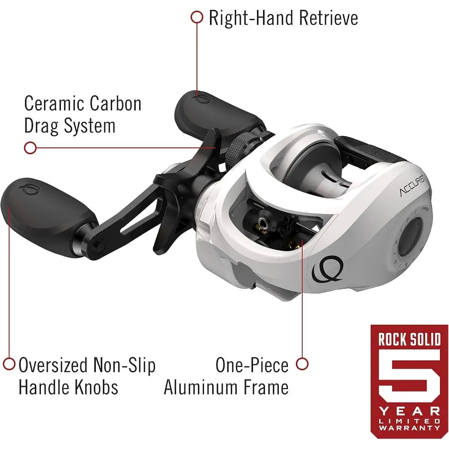 Accurist Baitcast Reel With Oversized Non Slip Handles And Anti Reverse Clutch