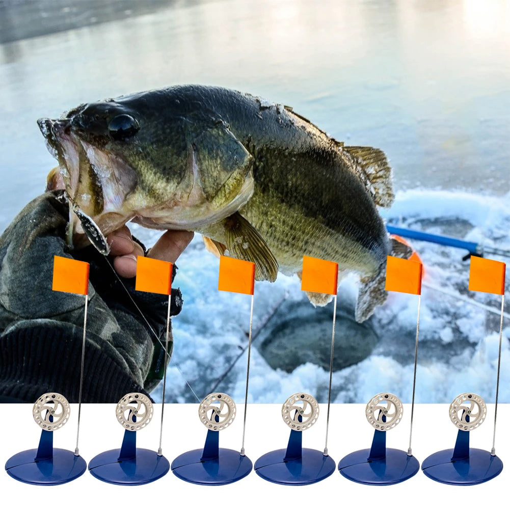 APWIKOGERH Tip Up Ice Fishing Pole Braking System Six Pack