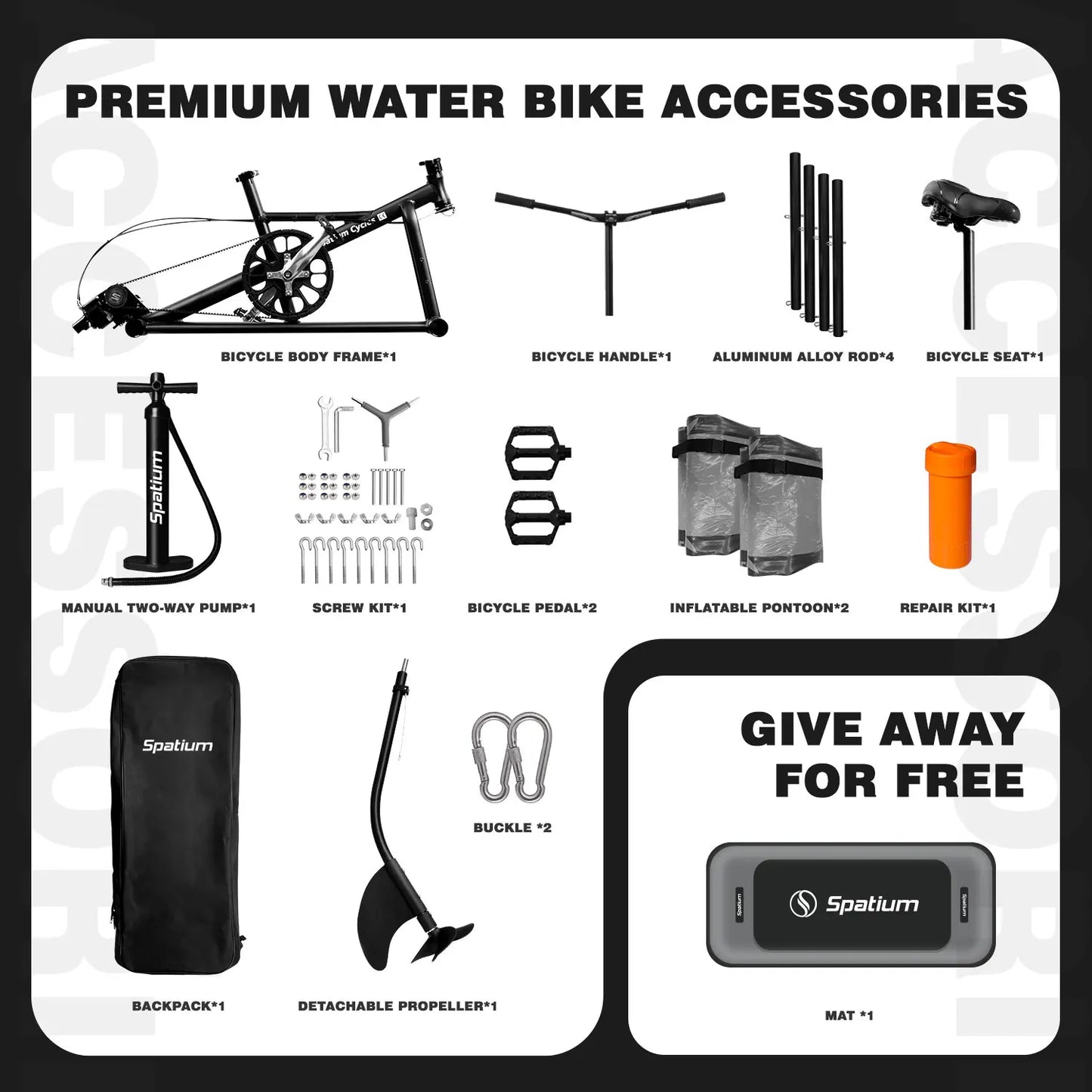 Spatium SUP Water Bike 2.0 Inflatable Pedal Kayak Pro