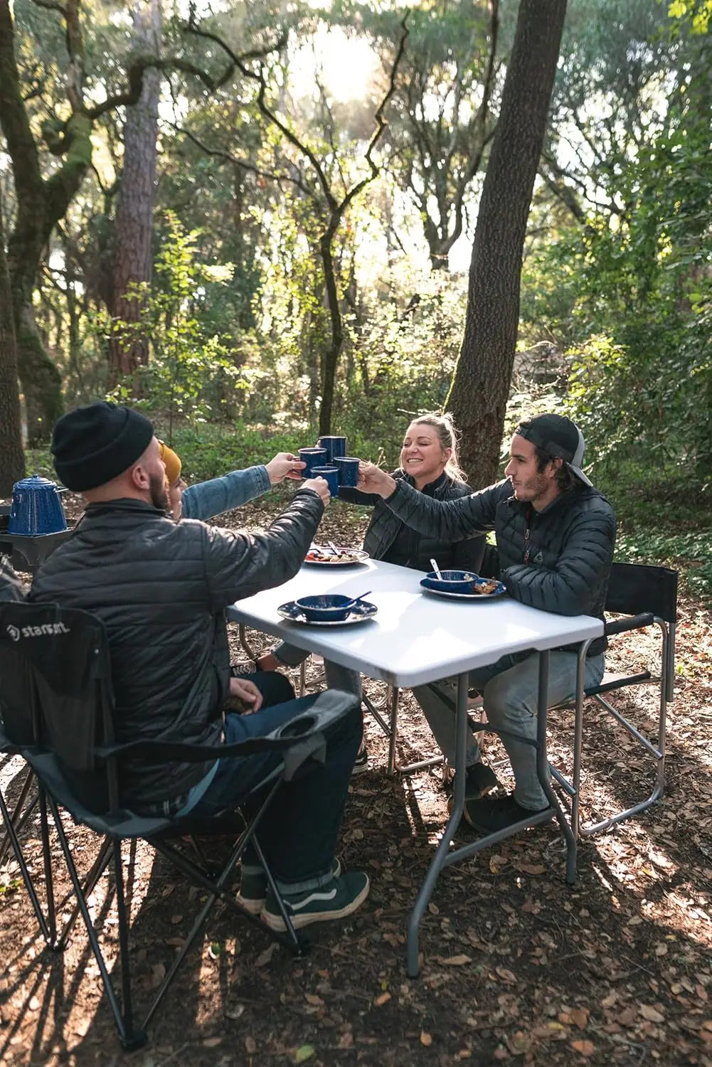 Enamel Camping Tableware Set Plates And Bowls For Four