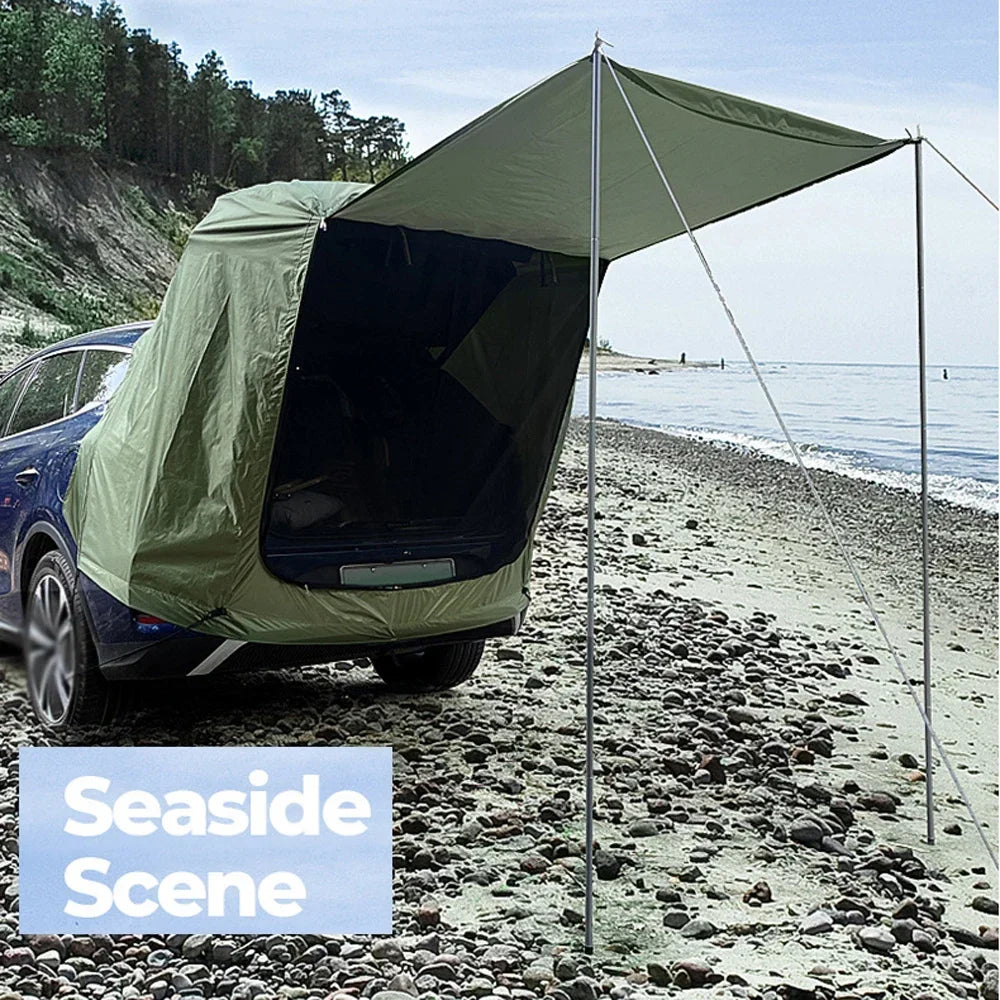Building Outdoor Car Rear Tent With Canopy and Rainproof Extension