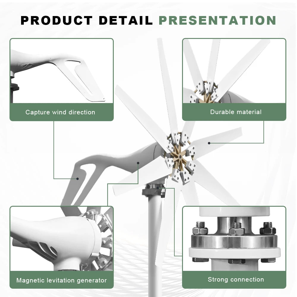 SMARAAD 3000W Horizontal Wind Turbine 12V 24V 48V Low Noise