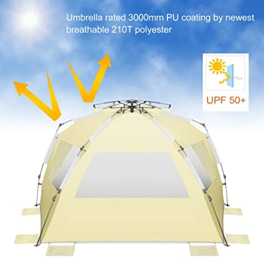 Pop Up Beach Tent Sun Shelter For 5-6 People Portable