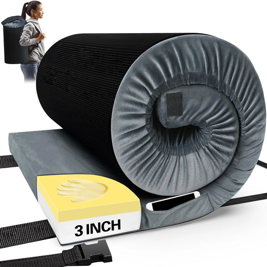 WESTTUNE Memory Foam Portable Roll Up Cot Bed for Camping