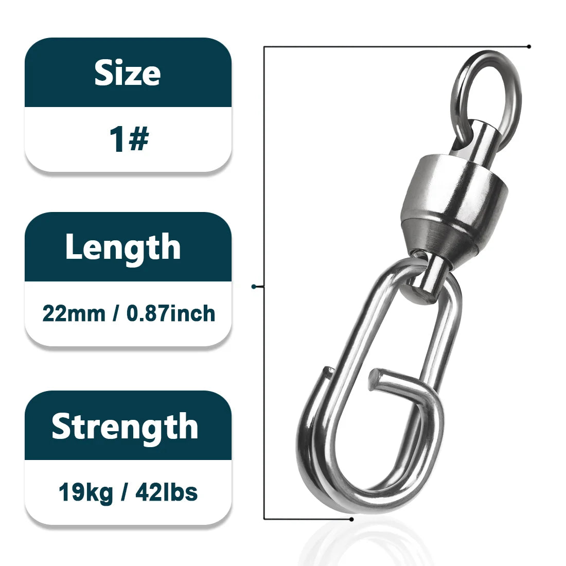 9KM DWLIFE Fishing Swivels Ball Bearing Saltwater Heavy Duty Stainless Steel