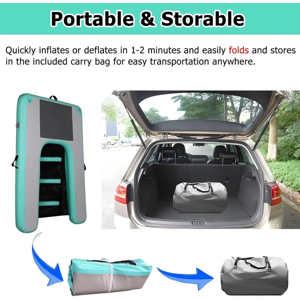 Color Inflatable Canine Water Ramp GearedToward Poolside Aquatic Training Equipment