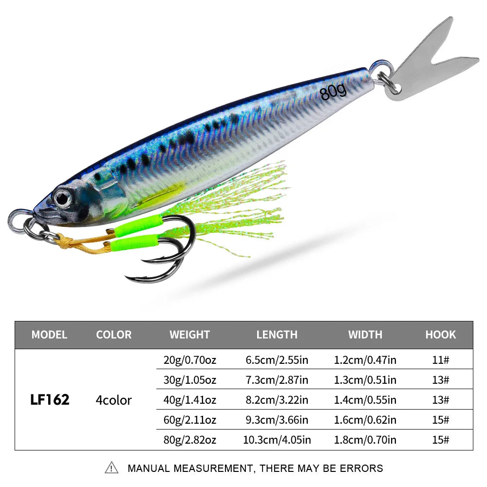 Fast Sinking 3D Printed Metal Jig Lure For Saltwater Fishing
