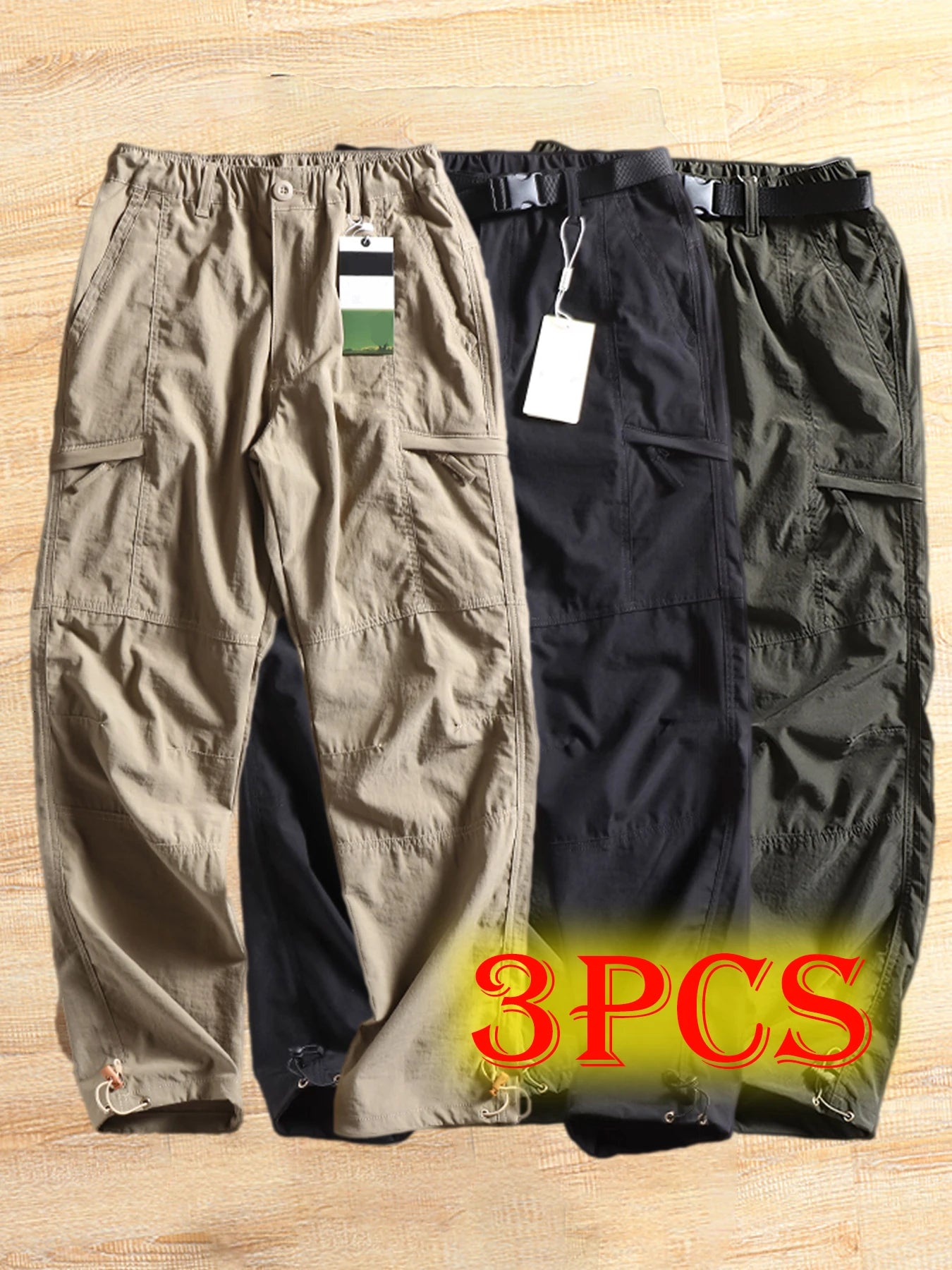 NONECN Men's Summer Tactical Cargo Pants Lightweight Waterproof