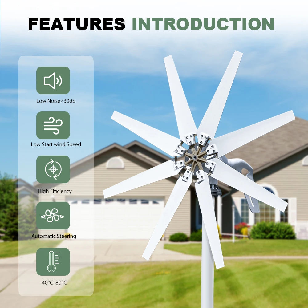 SMARAAD 3000W Horizontal Wind Turbine 12V 24V 48V Low Noise