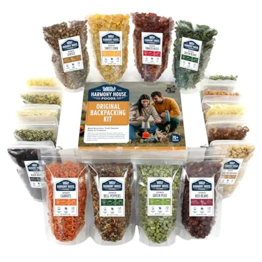 Harmony House Foods Backpacking Kit Lightweight Meals Resealable Pouches