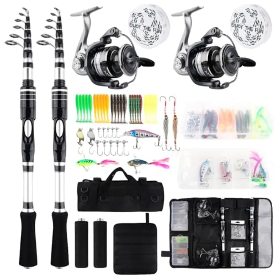Telescopic Fishing Rods And Reels Combo Set With Storage Bag