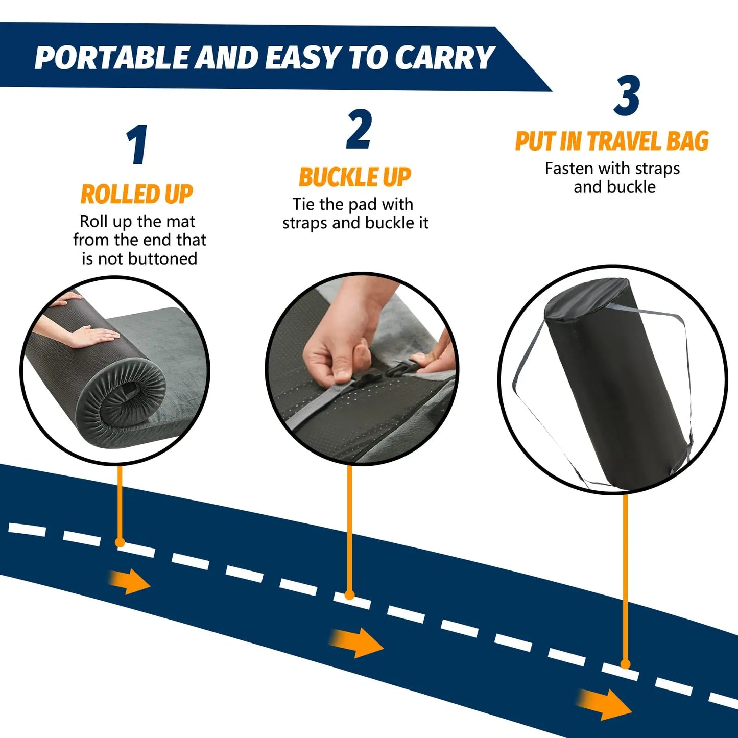 WESTTUNE Memory Foam Portable Roll Up Cot Bed for Camping