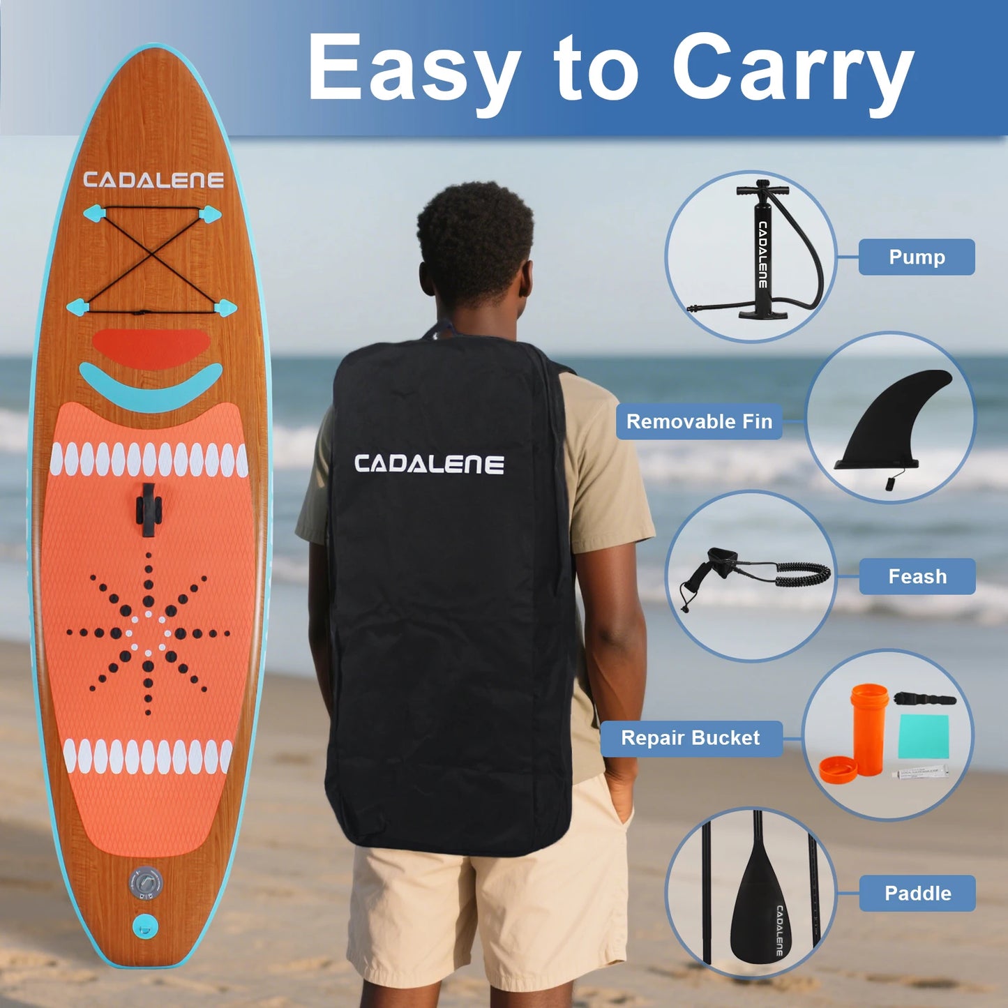 CADALENE Premium Inflatable Stand Up Paddleboard With Comprehensive Accessories Kit