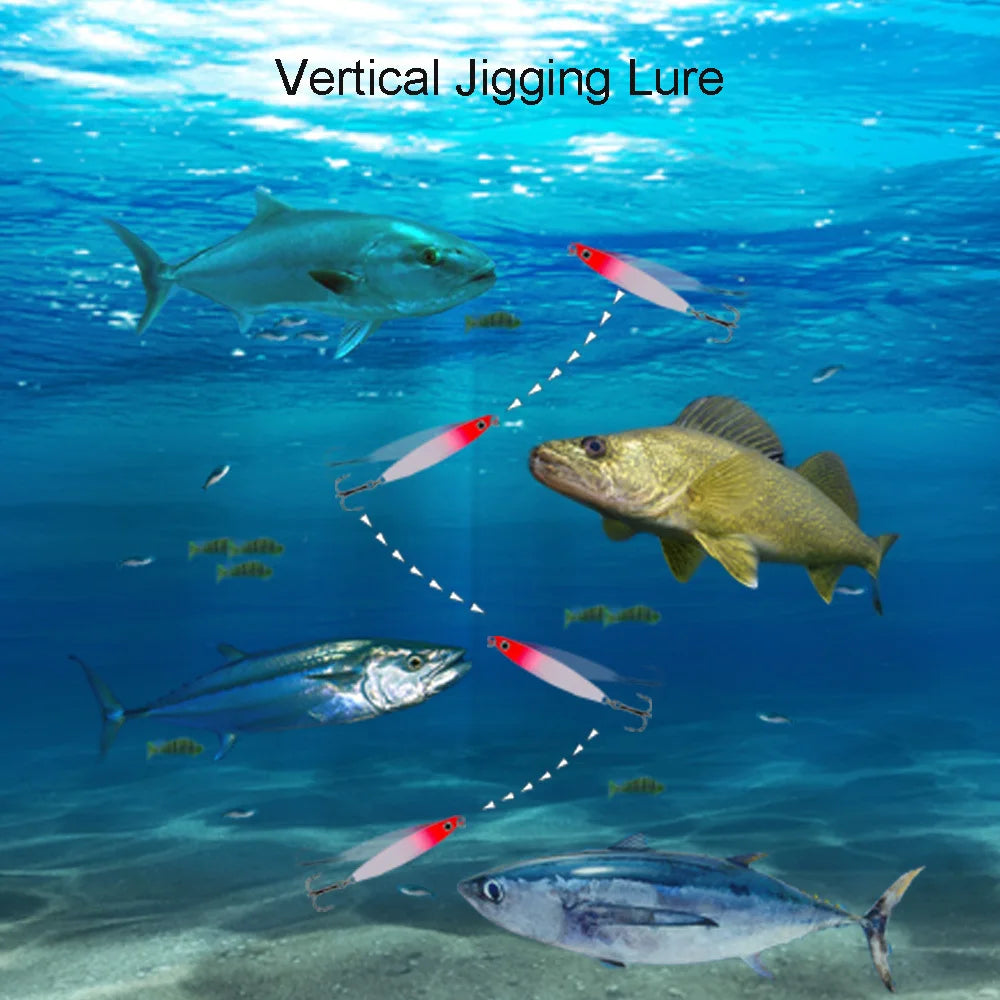 Ackibbik 6 Pieces Metal Cast Jig Spoon Saltwater Fishing Lure For Tuna Kingfish Pro