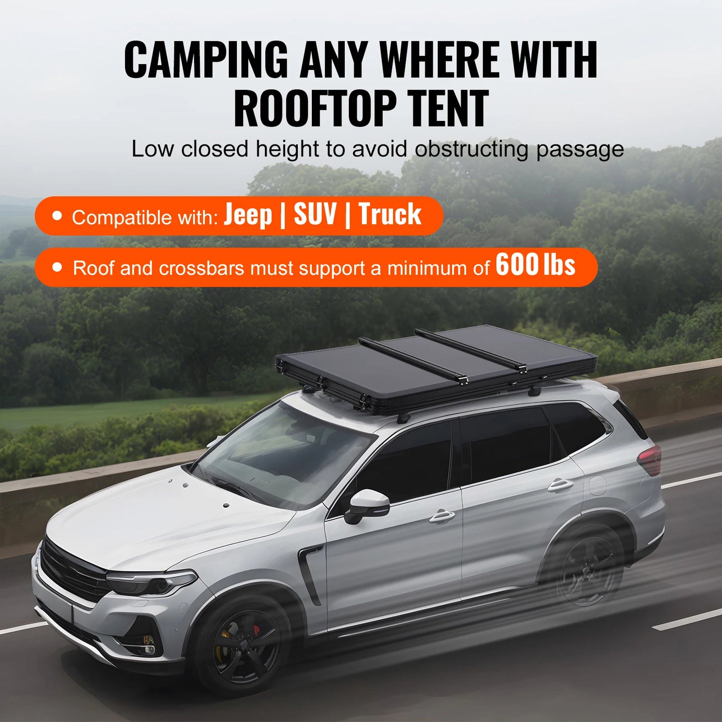 SucceBuy Naturnest Rooftop Tent Hard Shell For 2-3 People Waterproof