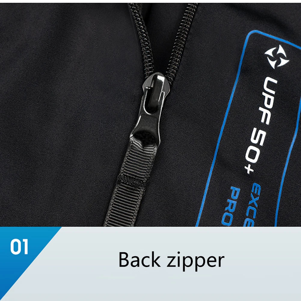 Men Diving Skin Clothes Cold Proof Sunscreen Snorkeling Surfing Swimsuit with Zipper Elastic Anti-scratch Water Sports Equipment