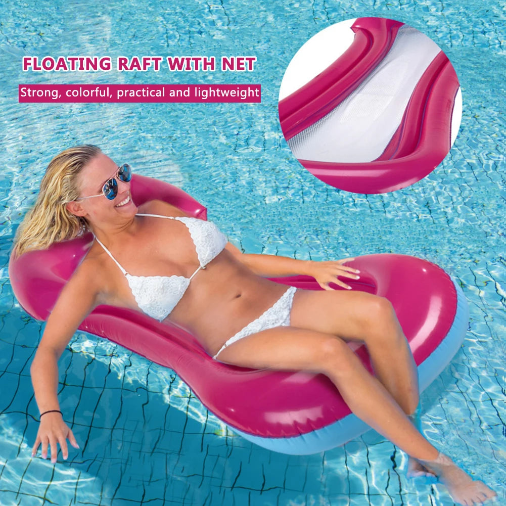 MOJOYCE Water Hammock Recliner Inflatable Pool Lounge Chair With Pump
