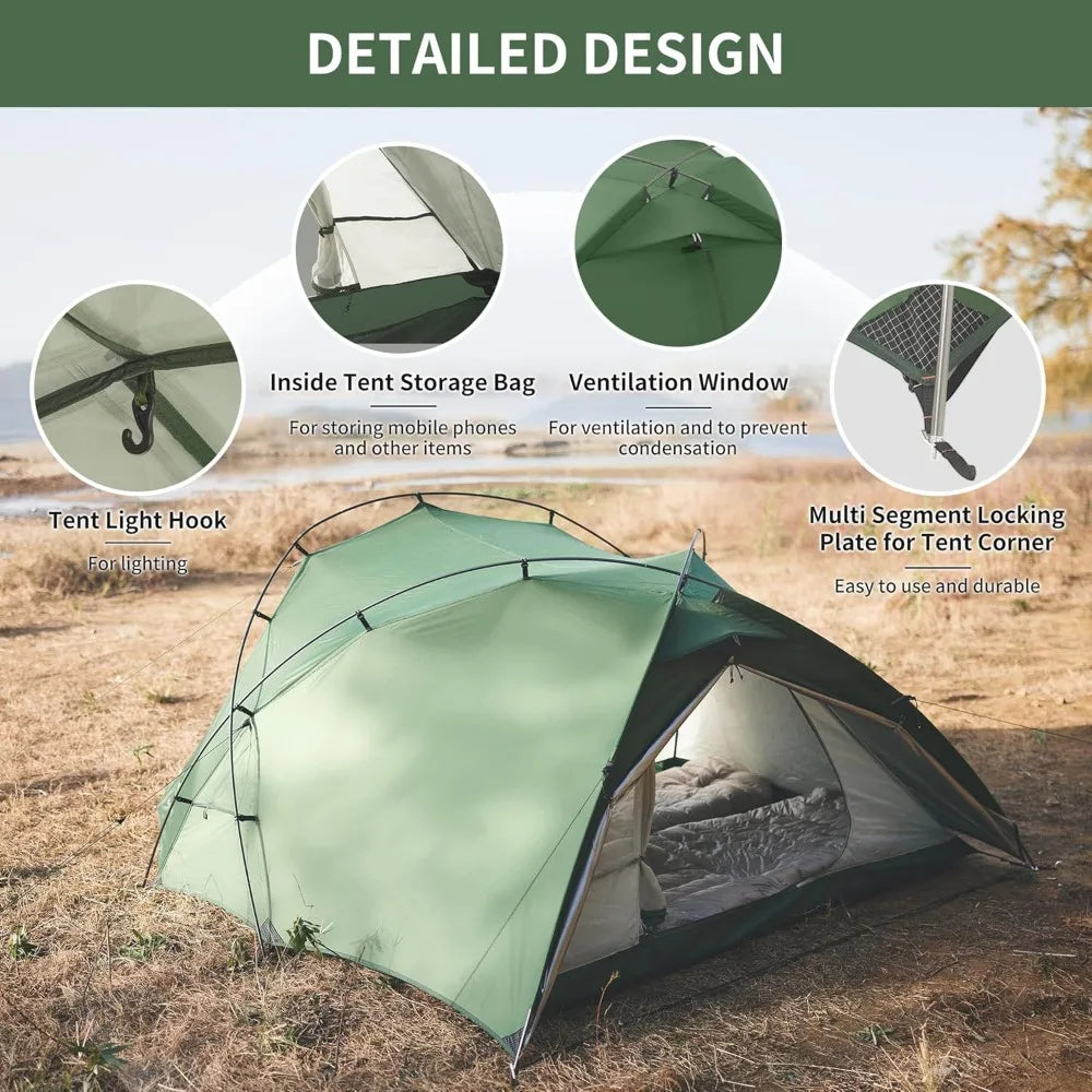 Naturehike Hillock Ultralight Two-Person Camping Tent with Vestibule