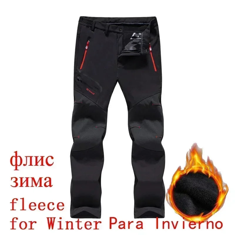 Tlothes Mens Hiking Pants Winter Fleece Lined Tactical Trekking