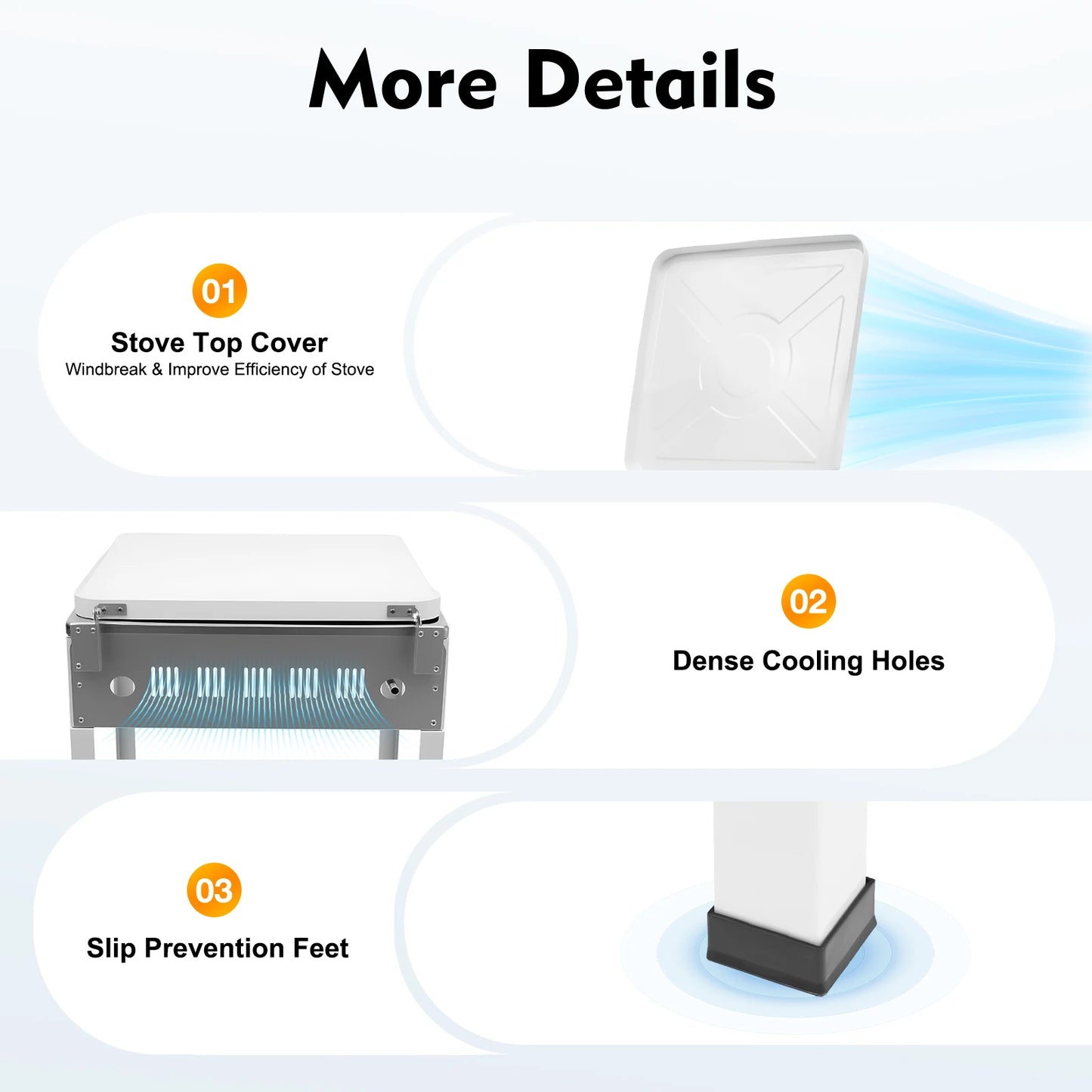 NONED 4 Burner Gas Stove Portable Outdoor Stove With Wind Blocking Cover