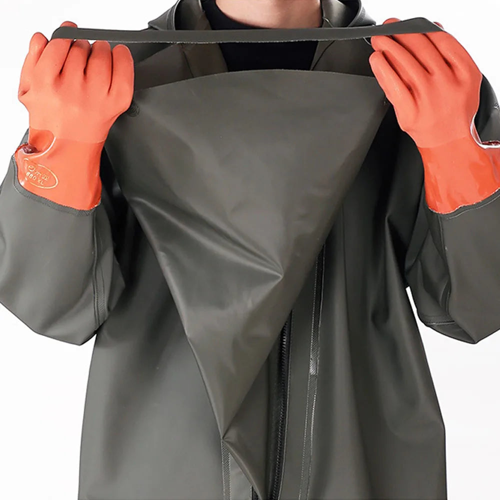 Mens Hooded Waterproof Wader Set With Boots And Gloves