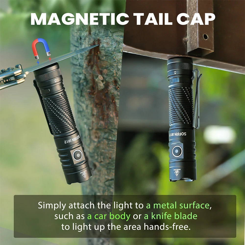 Sofirn SR12 EDC Flashlight 1450LM LED USB C Rechargeable IP68