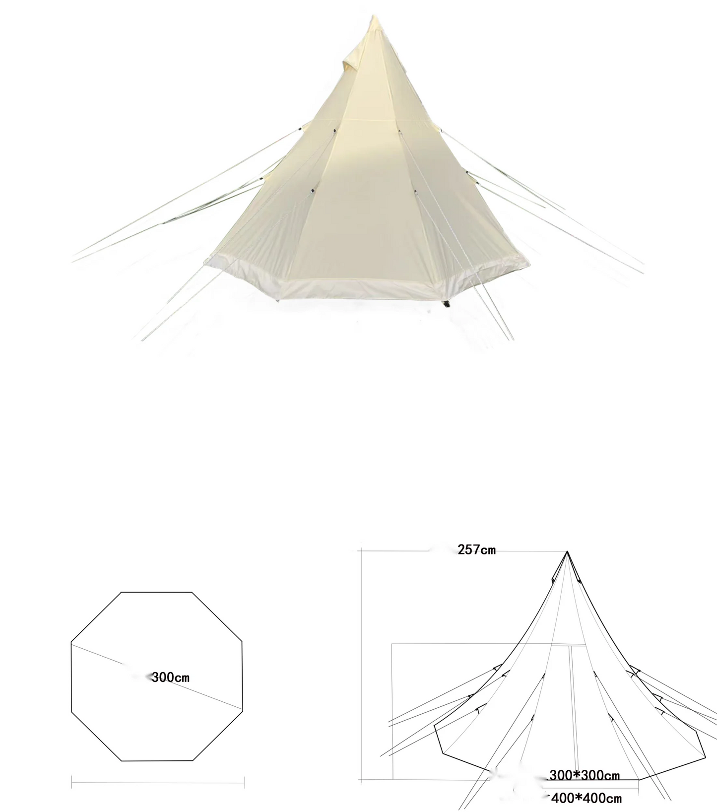 Bell Tent Four Season Canvas Glamping Family Camping Tent