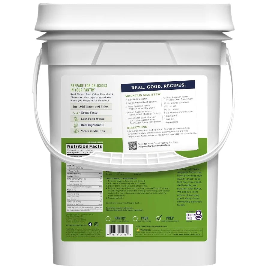 Augason Farms Vegetable Medley Blend Gluten Free Emergency Food