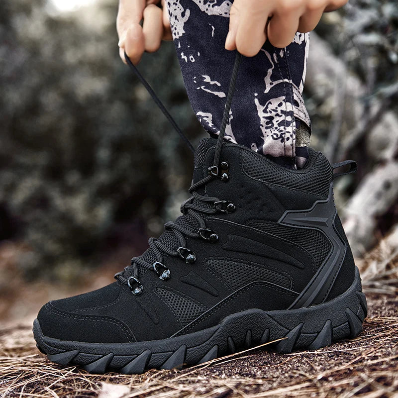 Louis Kadhrcn Men's Casual Tactical Boots Lightweight Side Zipper Outdoor