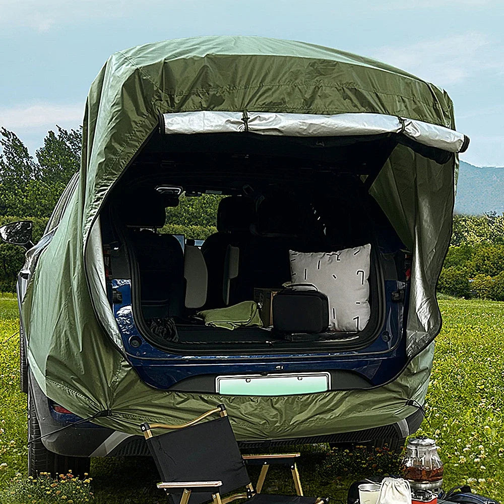 Building Outdoor Car Rear Tent With Canopy and Rainproof Extension