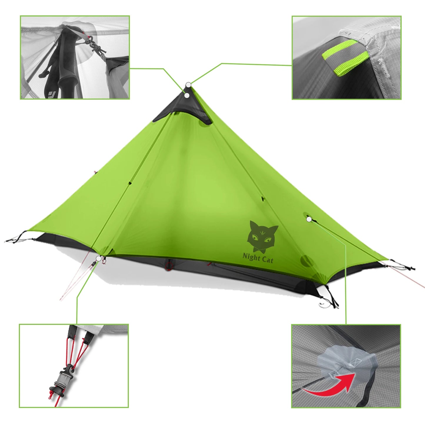 Night Cat Ultralight Camping Tent For Backpacking And Hiking