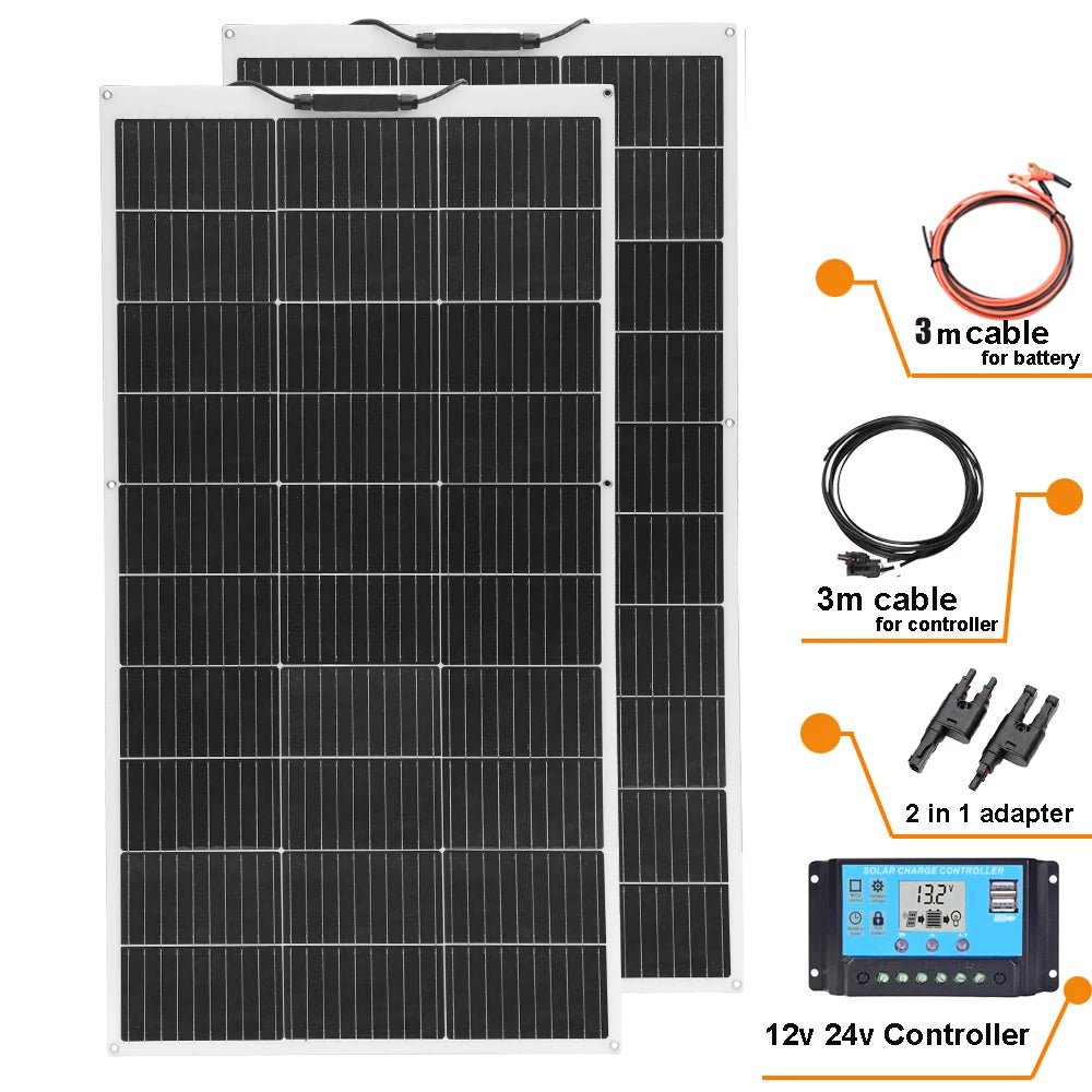 Xinpuguang 100W Flexible Monocrystalline Solar Panel For 12V PowerSystems Rechargeable