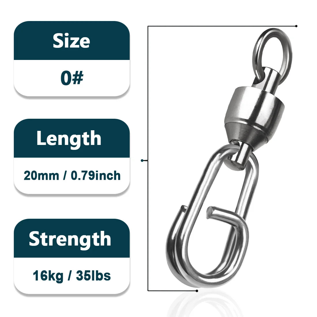 9KM DWLIFE Fishing Swivels Ball Bearing Saltwater Heavy Duty Stainless Steel