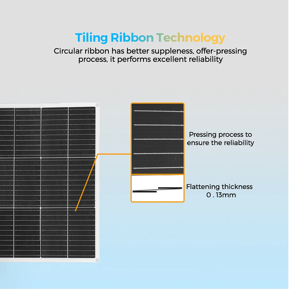 Xinpuguang 100W Flexible Monocrystalline Solar Panel For 12V PowerSystems Rechargeable