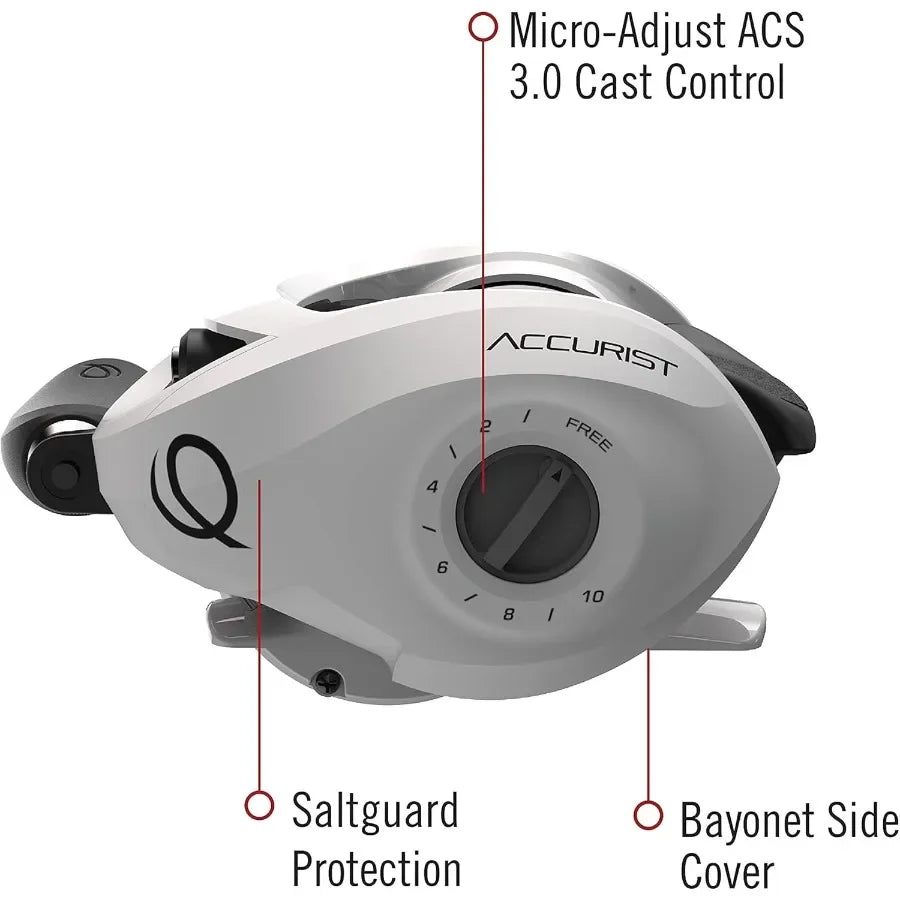 Accurist Baitcast Reel With Oversized Non Slip Handles And Anti Reverse Clutch