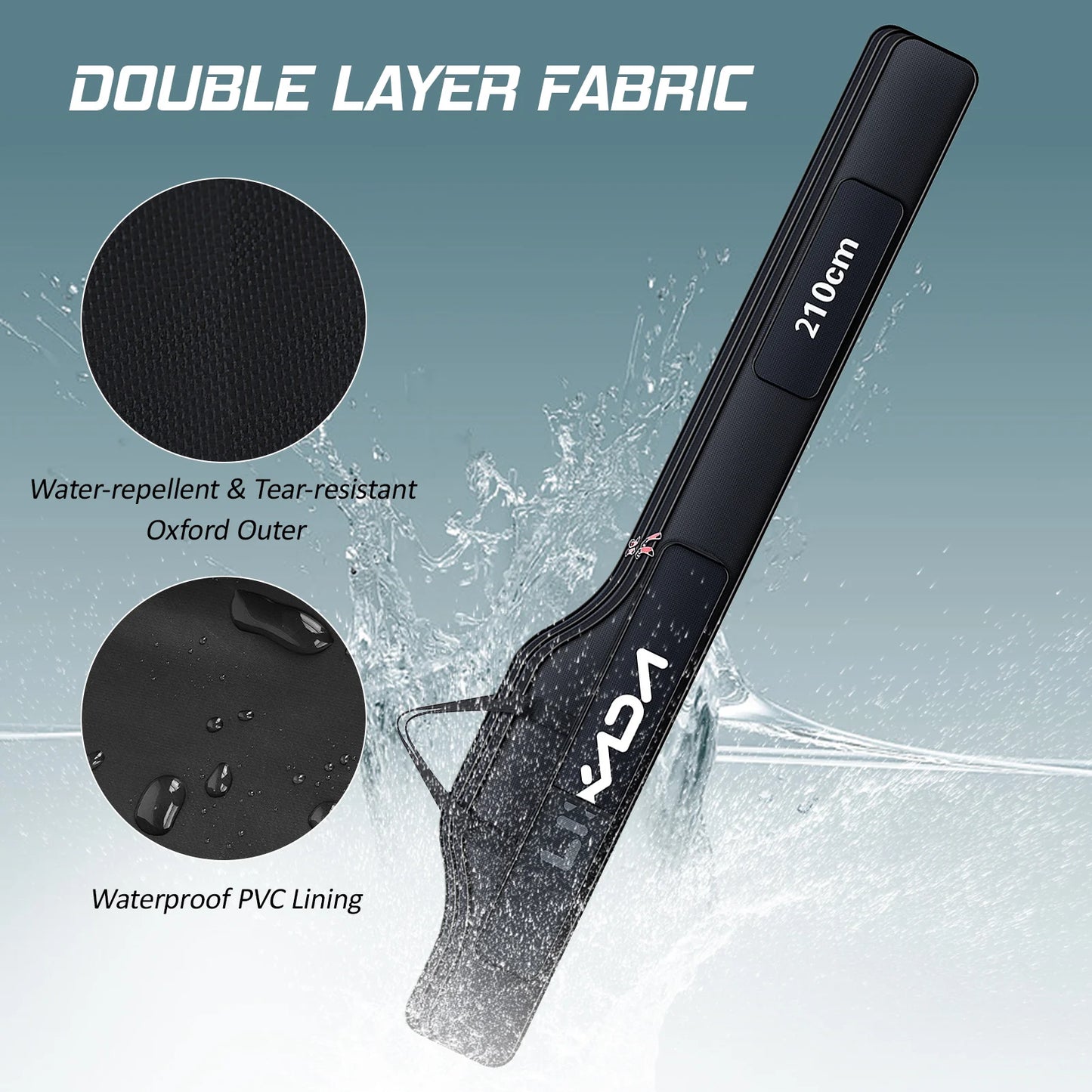 Lixada UltraDurableCollapsibleFishingRodBagWithOxfordClothTackleStorage ProSeries