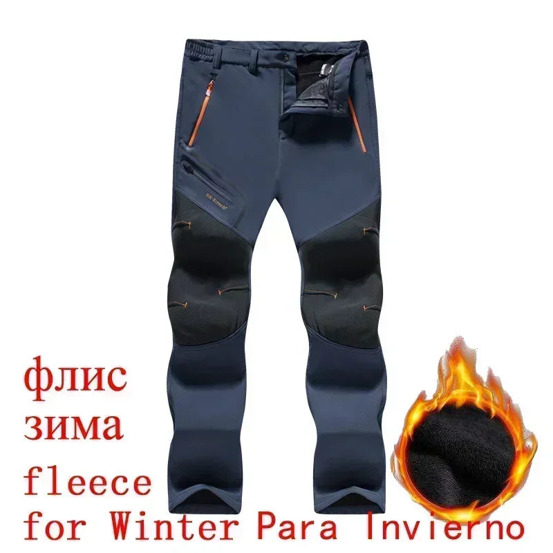 Tlothes Mens Hiking Pants Winter Fleece Lined Tactical Trekking