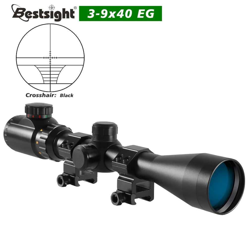 Nabila 3to9x40 Riflescope With MilDot Reticle Illuminated Red Green IncludesMountingClamps
