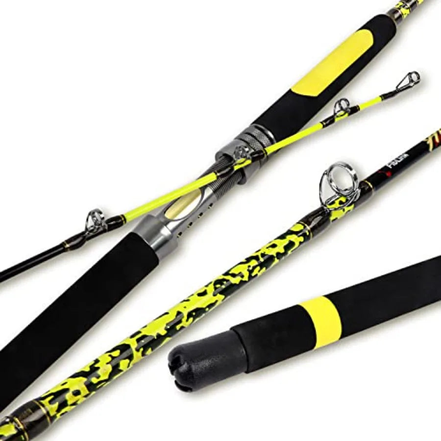 Stainless Steel Catfish Fishing Rod Portable Travel Heavy Duty Pole