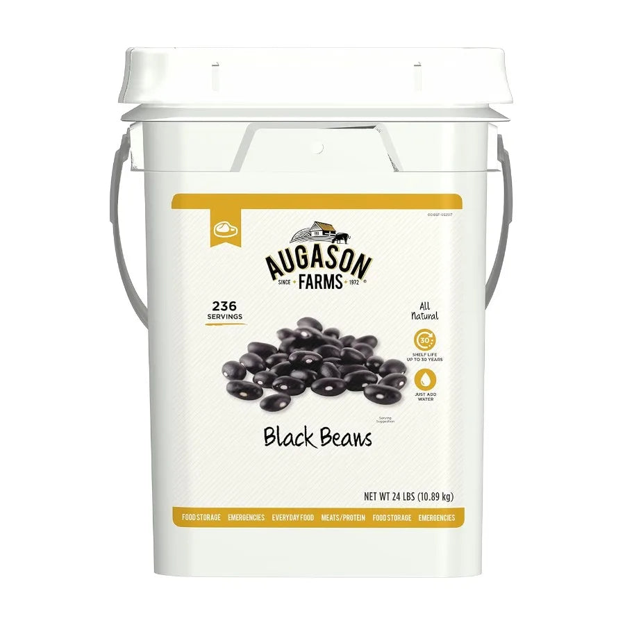 Emergency Dried Black Beans 237 Servings High Fiber Iron Potassium