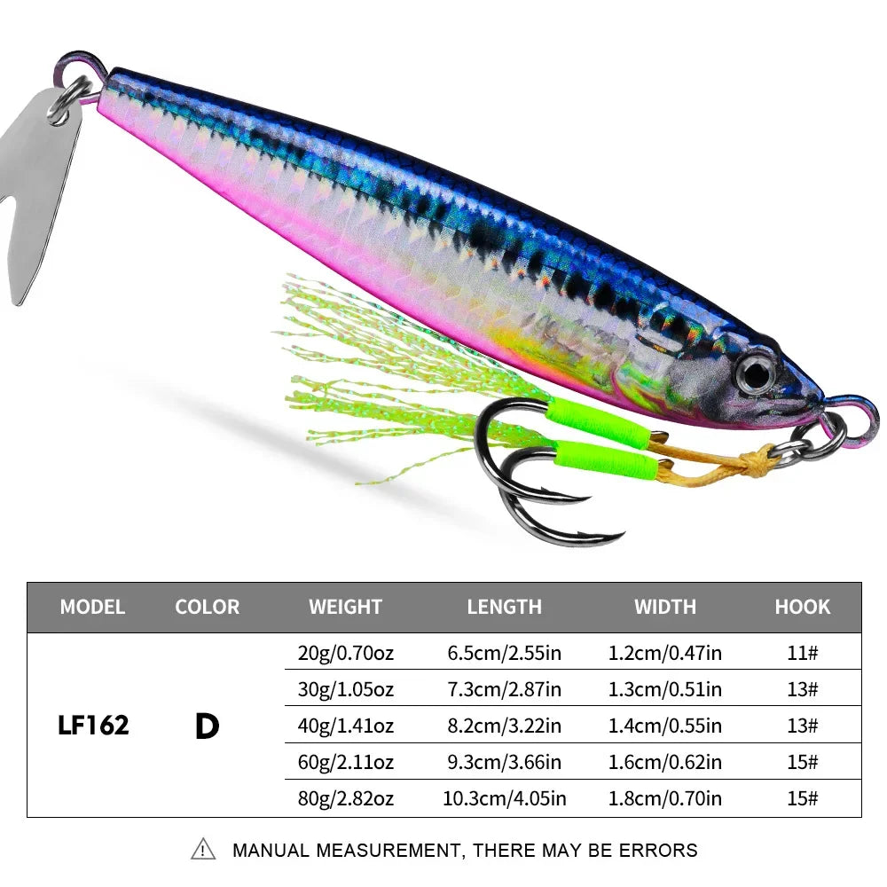 Fast Sinking 3D Printed Metal Jig Lure For Saltwater Fishing
