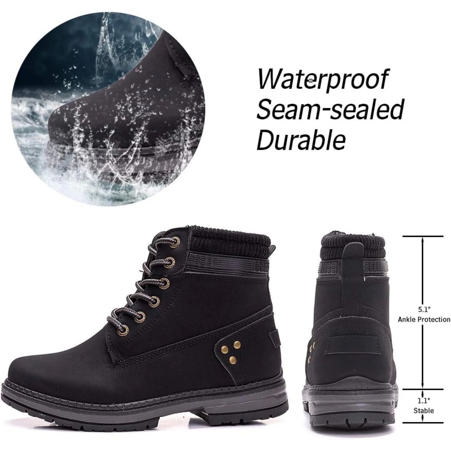 CN Fujian Womens Waterproof Hiking Combat Ankle Boots