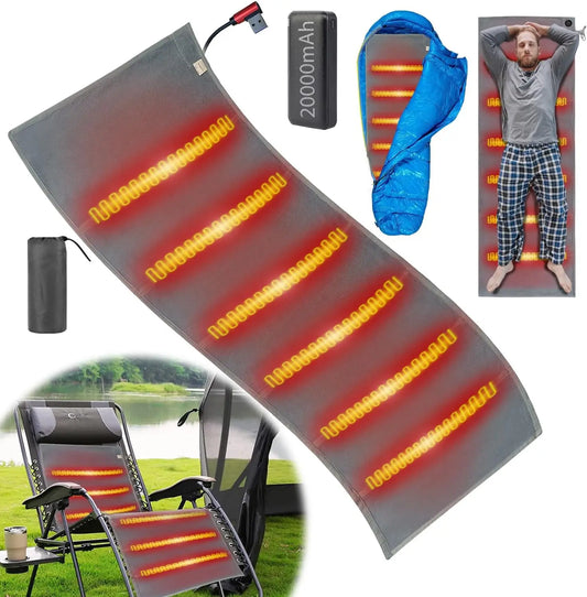 XMSJ Camping Heated Sleeping Bag Pad With 20000mAh Battery