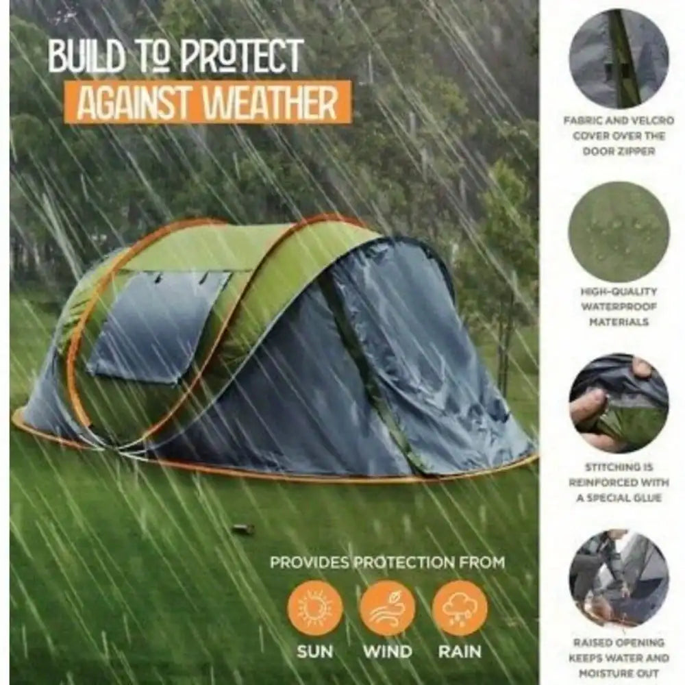 Building Quick Pop Up Tent With Two Doors Waterproof