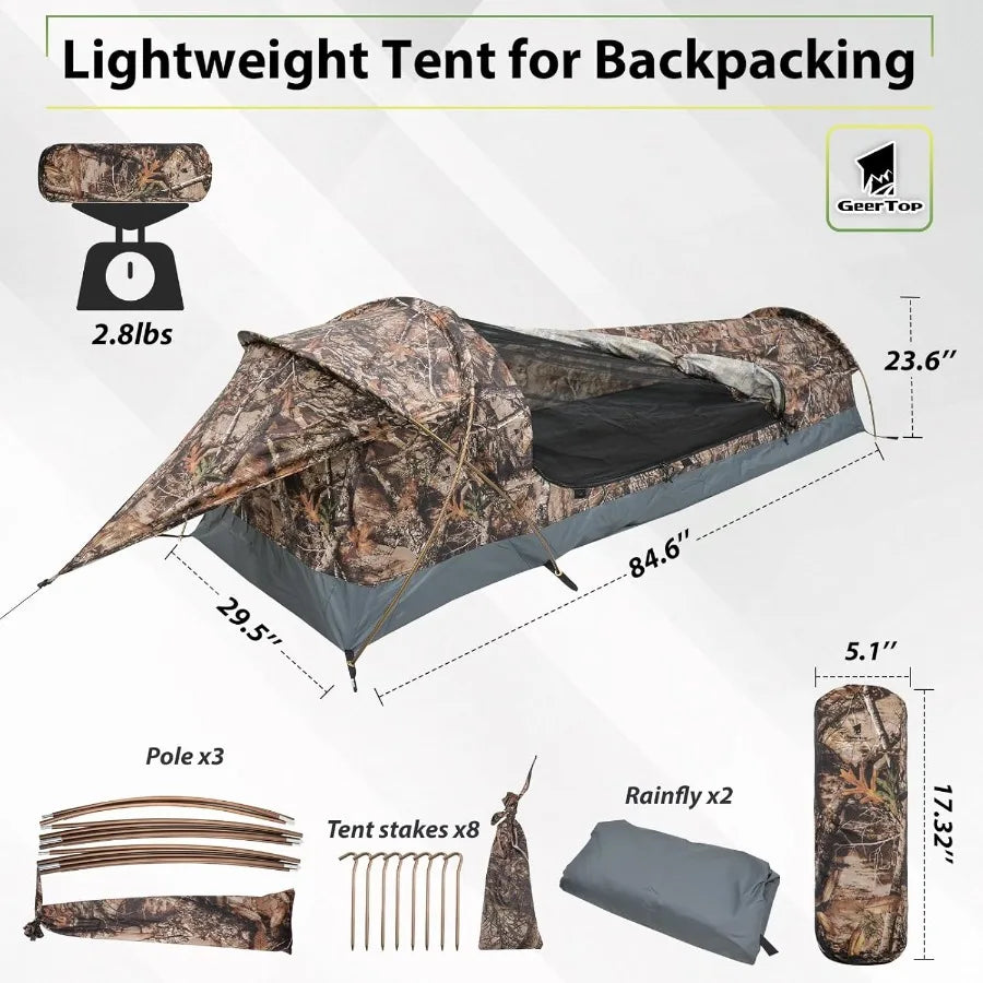 Ultralight One Person Bivy Tent for Camping and Hiking