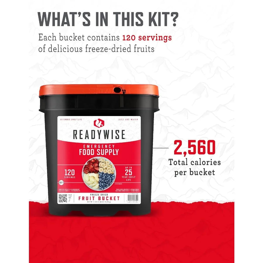 Emergency Fruit Bucket Dehydrated and Freeze Dried Meals Pack