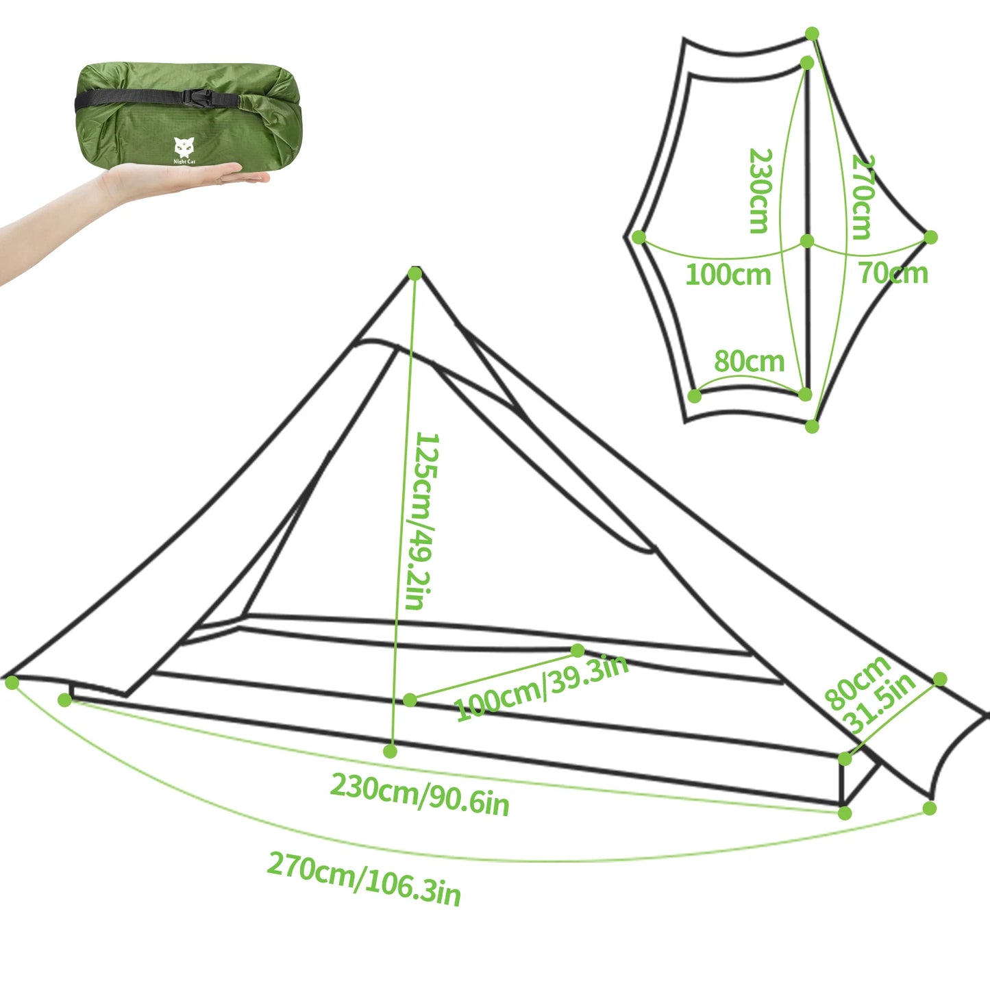 Night Cat Ultralight Camping Tent For Backpacking And Hiking
