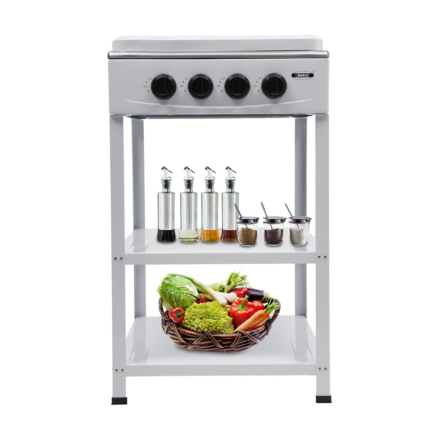 Propane 4 Burner Smokeless Portable Gas Grill With Storage Bracket